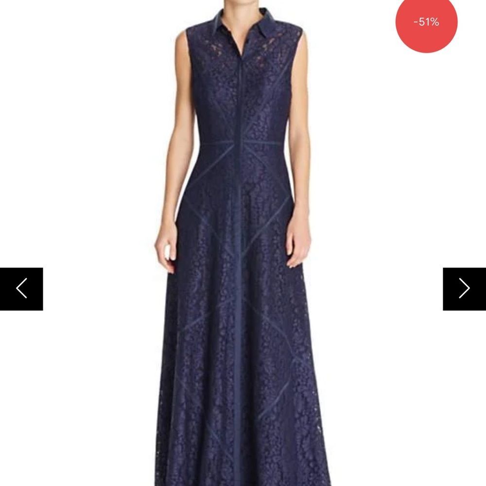Aidan Mattox Navy Lace Sleeveless evening wedding Mother of the Bride Size 8 NWT